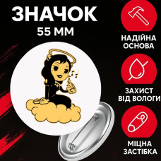 Значок Бенді і чорнильна машина Bendy and the ink machine на шпильці на рюкзак 55 мм 1 шт
