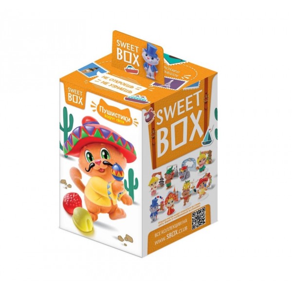 Пухнастики кошенята 5 Навколо світу Світ бокс Sweet box мармелад з іграшкою в коробочці