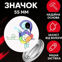 Значок У Світі Денді Roblox Dandy's World на шпильці на рюкзак 55 мм 1 шт