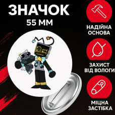 Значок У Світі Денді Roblox Dandy's World на шпильці на рюкзак 55 мм 1 шт