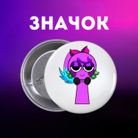 Значок Спрункі Sprunki на шпильці на рюкзак 44 мм 1 шт