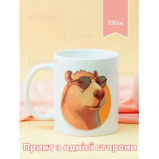Кружка капібара з принтом керамічна чашка capybara 330 мл