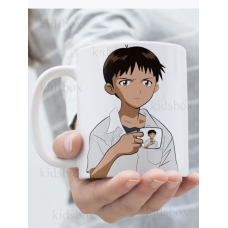 Кружка Євангеліон Сіндзі Ікарі з принтом керамічна чашка Evangelion Shinji Ikari аніме 330 мл