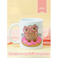 Кружка капібара з принтом керамічна чашка capybara 330 мл