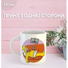 Кружка Гомер Сімпсон з принтом керамічна чашка Homer Simpson 330 мл