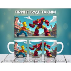 Кружка Сімпсони Гомер Мардж Барт Ліза з принтом керамічна чашка Simpsons 330 мл