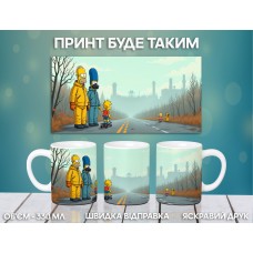 Кружка Сімпсони Гомер Мардж Барт Ліза з принтом керамічна чашка Simpsons 330 мл