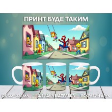 Кружка Сімпсони Гомер Мардж Барт Ліза з принтом керамічна чашка Simpsons 330 мл