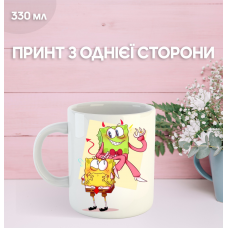 Кружка Губка Боб Спанч Боб з принтом керамічна чашка SpongeBob SquarePants 330 мл