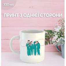 Кружка Гра в кальмара з принтом керамічна чашка Squid Game 330 мл