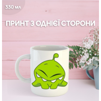 Кружка Ам Ням с принтом керамическая чашка Om-nom Cut the rope 330 мл