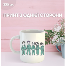 Кружка Гра в кальмара з принтом керамічна чашка Squid Game 330 мл