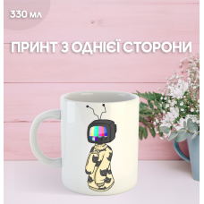 Кружка ТВ Немає сигналу з принтом керамічна чашка TV No Signal 330 мл