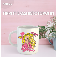 Кружка Барбі з принтом керамічна чашка Barbie 330 мл
