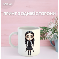Кружка Вензи Аддамс Венздей с принтом керамическая чашка  Wednesday Addams 330 мл