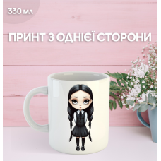 Кружка Вензі Аддамс Венздей з принтом керамічна чашка Wednesday Addams 330 мл