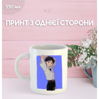 Кружка Євангеліон Сіндзі Ікарі з принтом керамічна чашка Evangelion Shinji Ikari аніме 330 мл