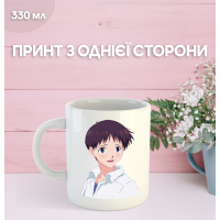 Кружка Євангеліон Сіндзі Ікарі з принтом керамічна чашка Evangelion Shinji Ikari аніме 330 мл