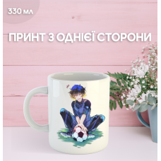 Кружка Синя в'язниця Блю Лок з принтом керамічна чашка Blue Lock 330 мл