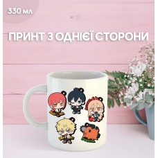 Кружка Людина бензопила з принтом керамічна чашка Chainsaw Man 330 мл